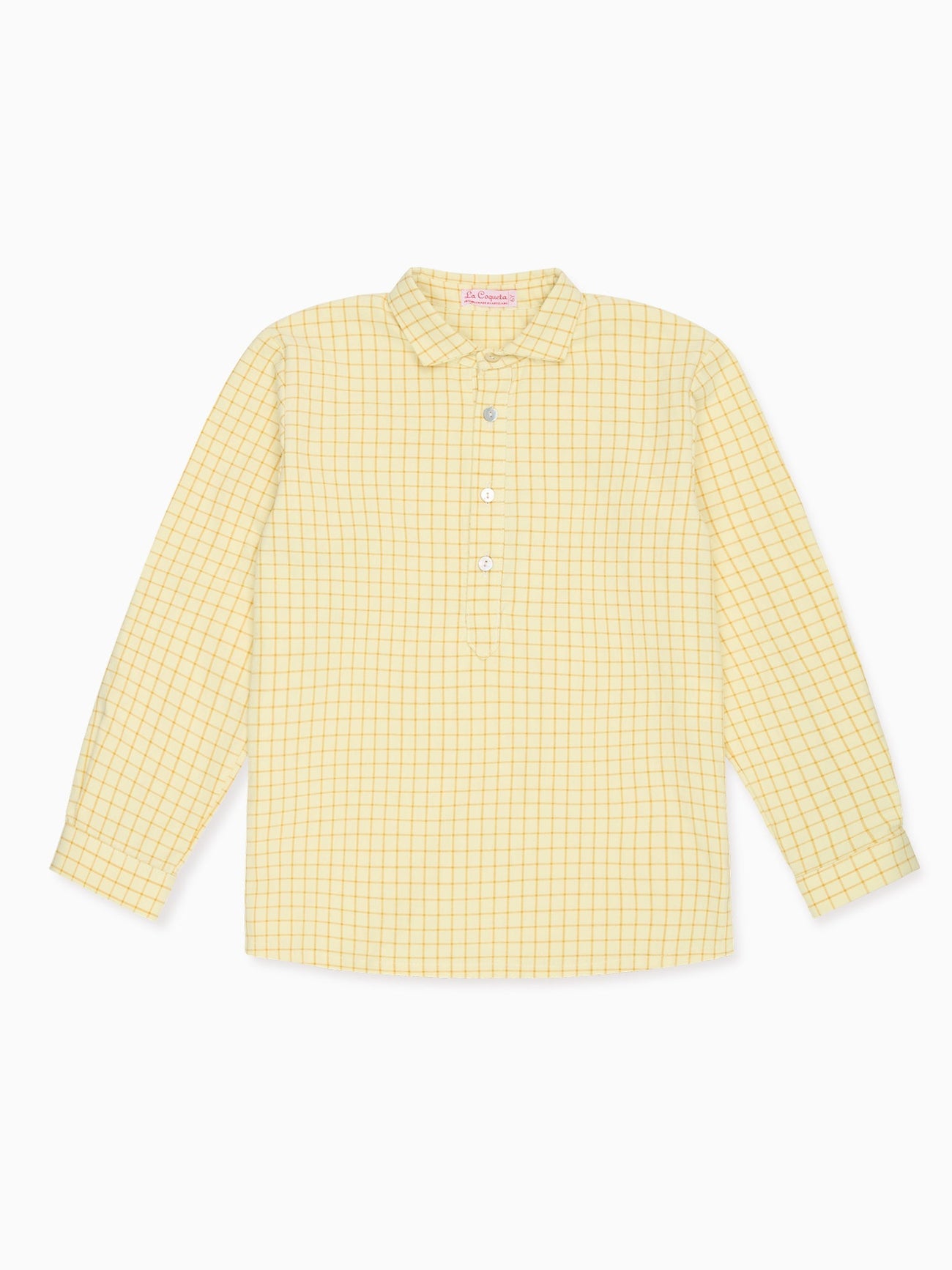 Yellow Check Miguel Long Sleeve Boy Shirt