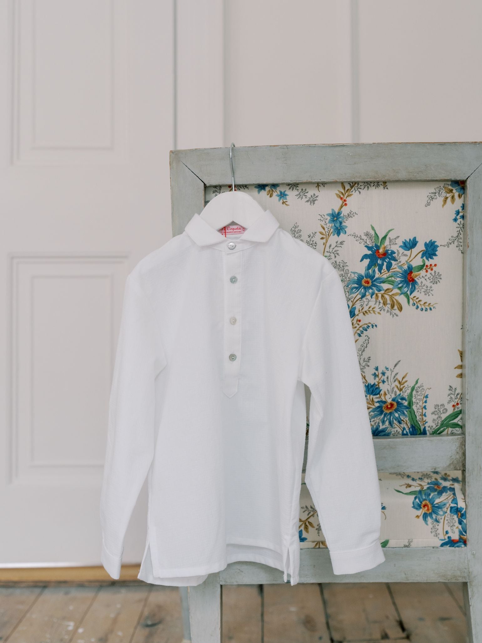 White Gingham Miguel Long Sleeve Boy Shirt