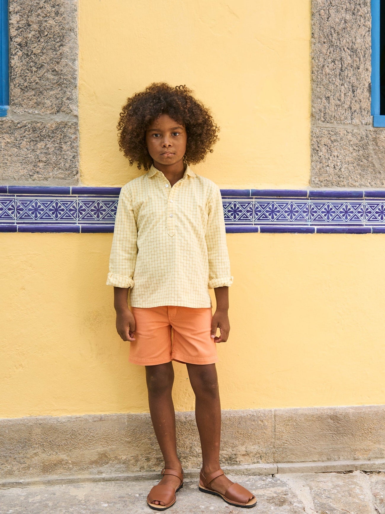 Miguel Boy Shirt, Cortino Boy Short & Avarca Kids Sandals Outfit Bundle