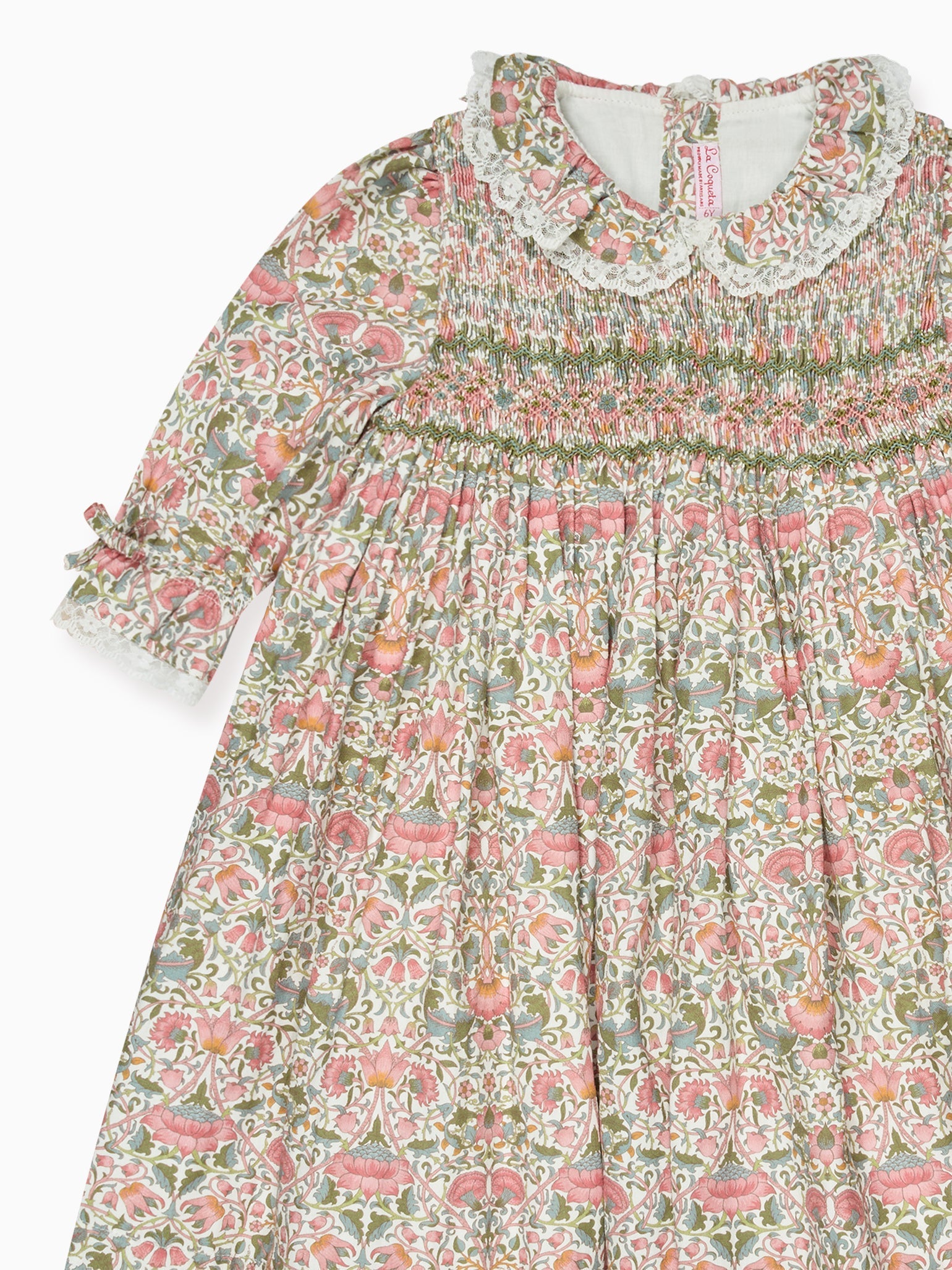 Pink Floral Milla Girl Hand-Smocked Dress