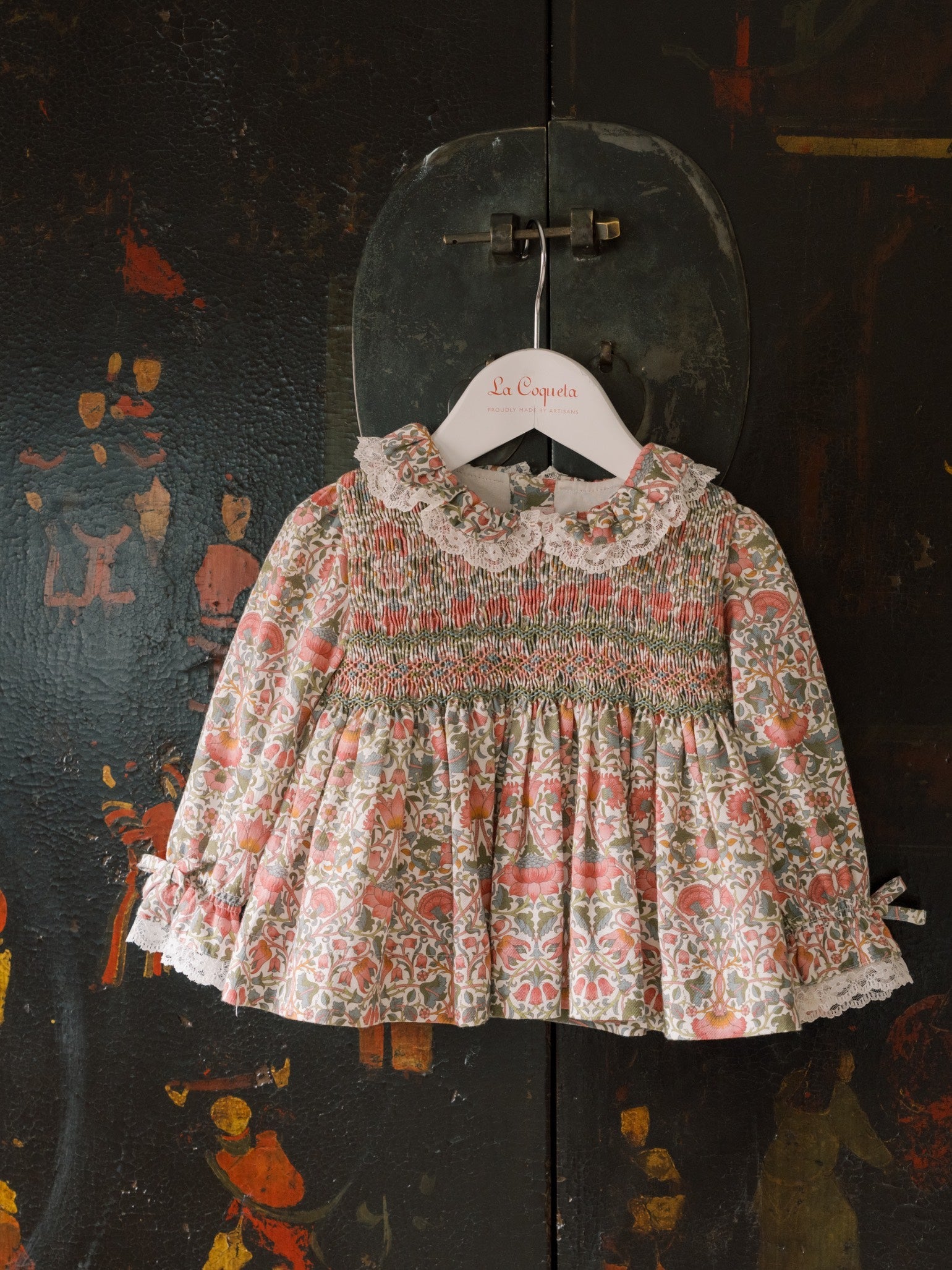 Pink Floral Milla Baby Girl Hand-Smocked Set