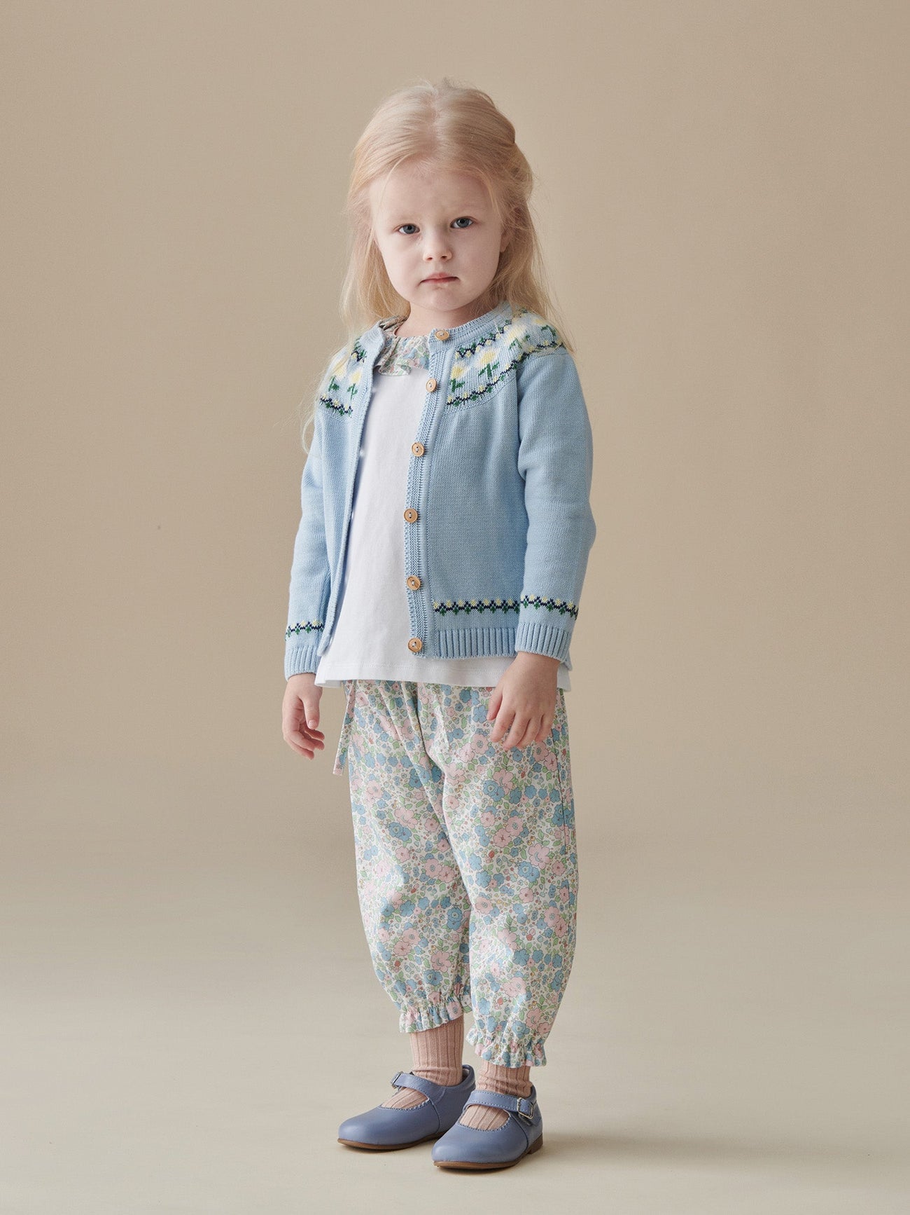 Blue Floral Forna Baby Girl Pants