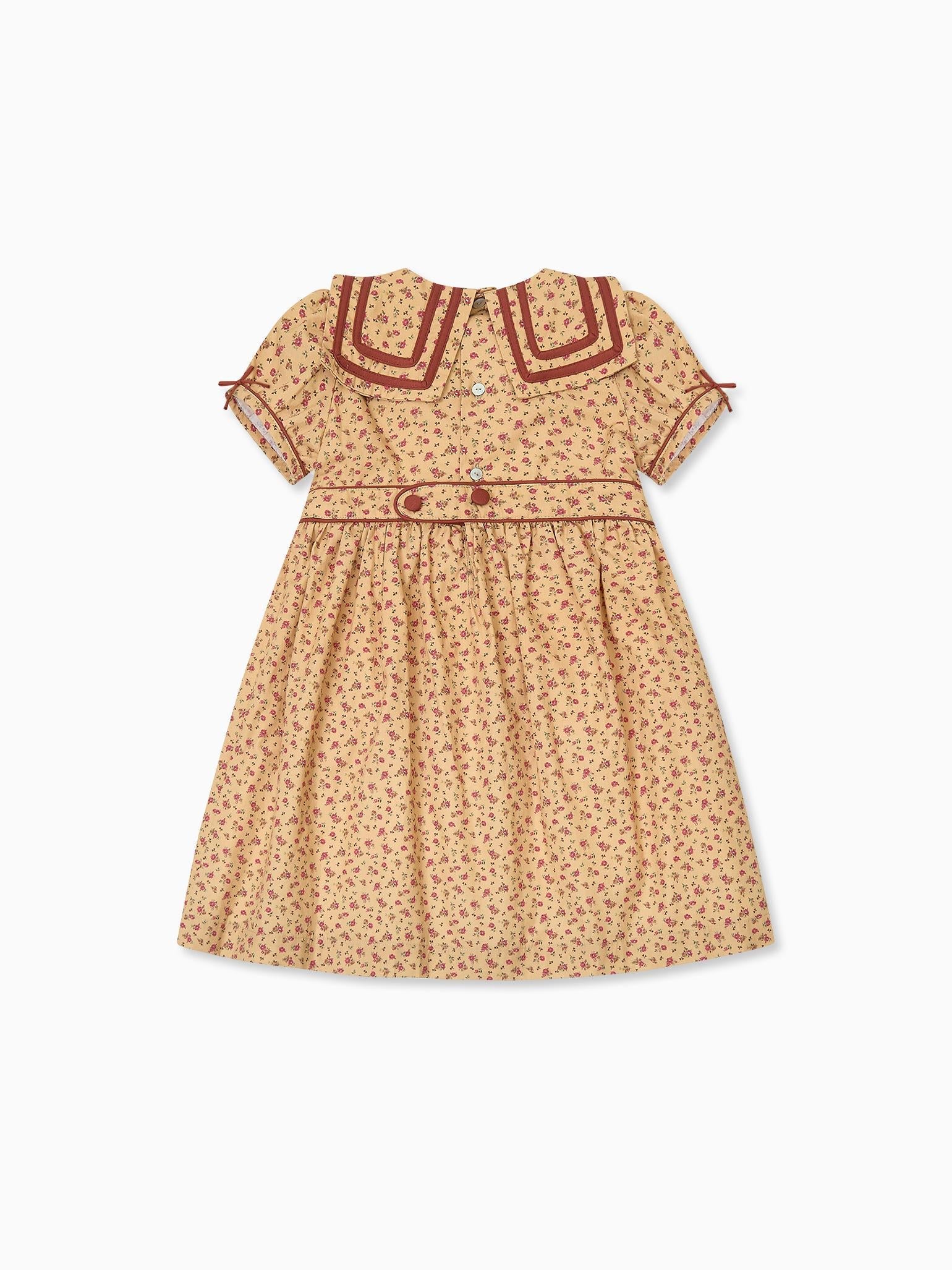 Caramel Floral Mirabel Girl Dress