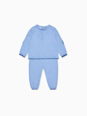 Blue Mirlo Cotton Baby Knitted Set