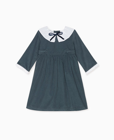 Blue Polka Dot Mona Corduroy Girl Dress