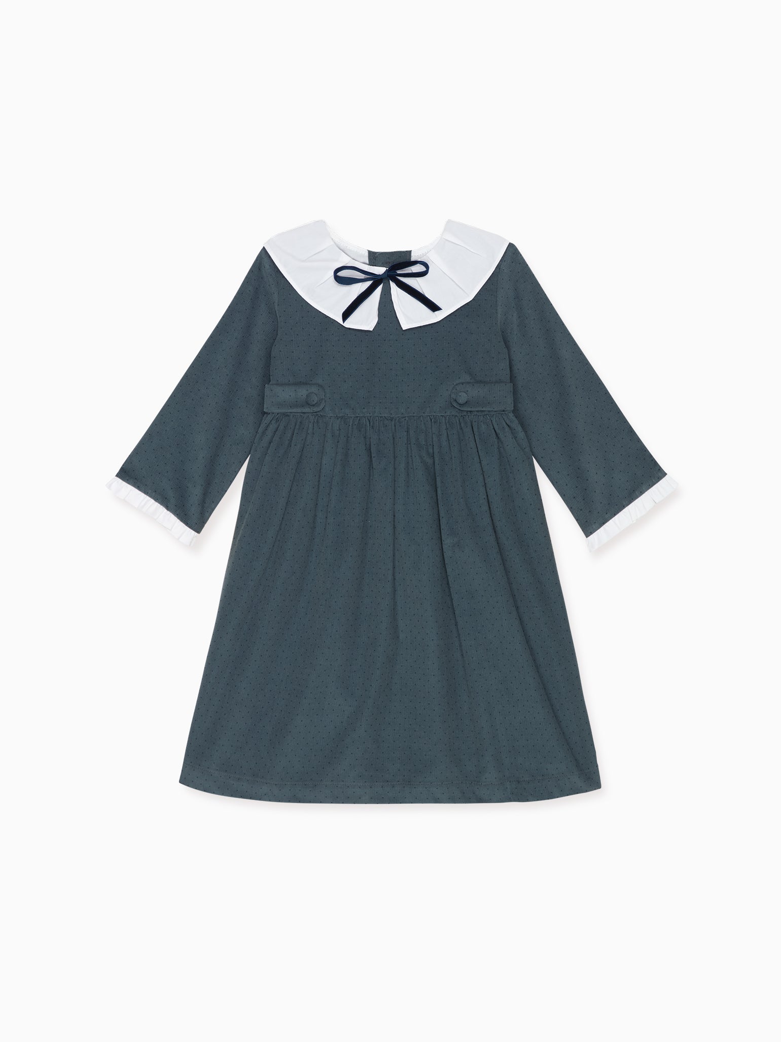 Blue Polka Dot Mona Corduroy Girl Dress