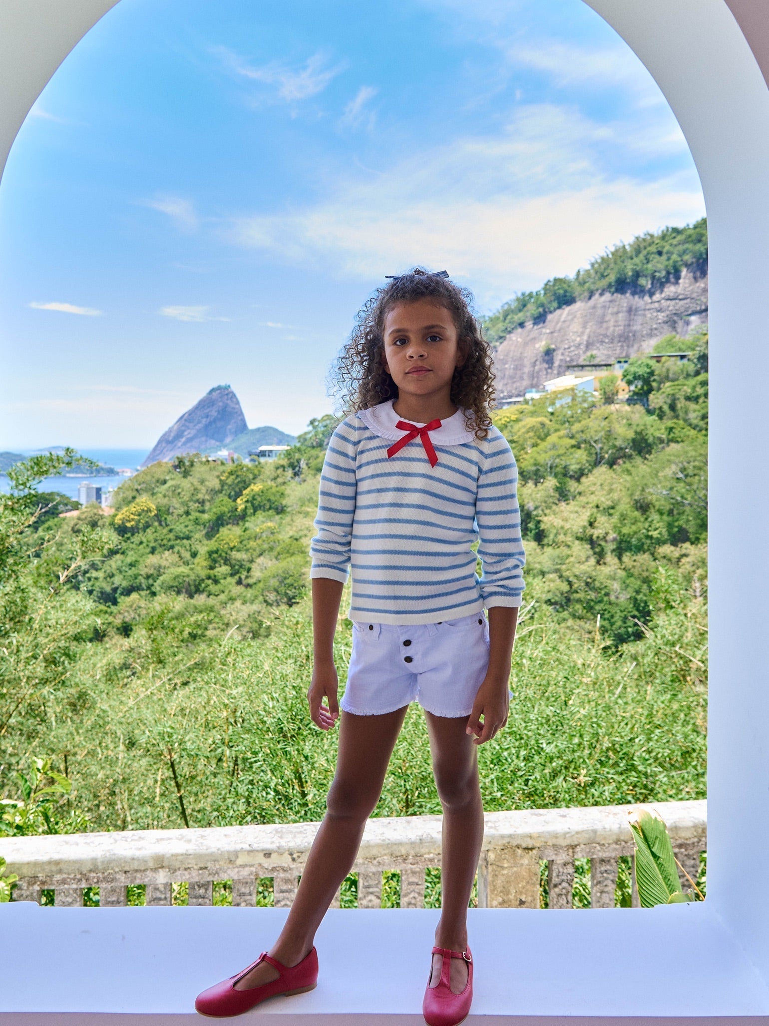 White Fleca Cotton Girl Shorts