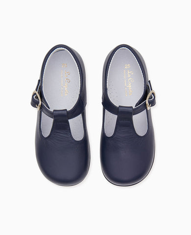 Navy Leather Toddler T-Bar Shoes
