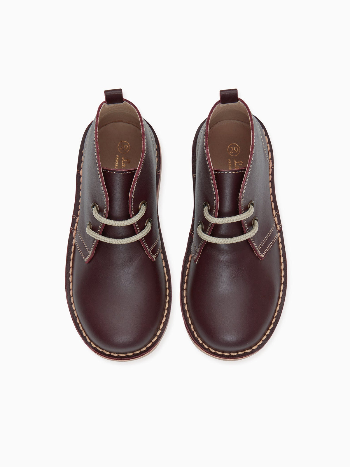 Perry Ellis kids Burgundy Leather Chukka Boots Burgundy color Burgundy Leather Kids Desert Boots | Comfort & Style for  main image 3