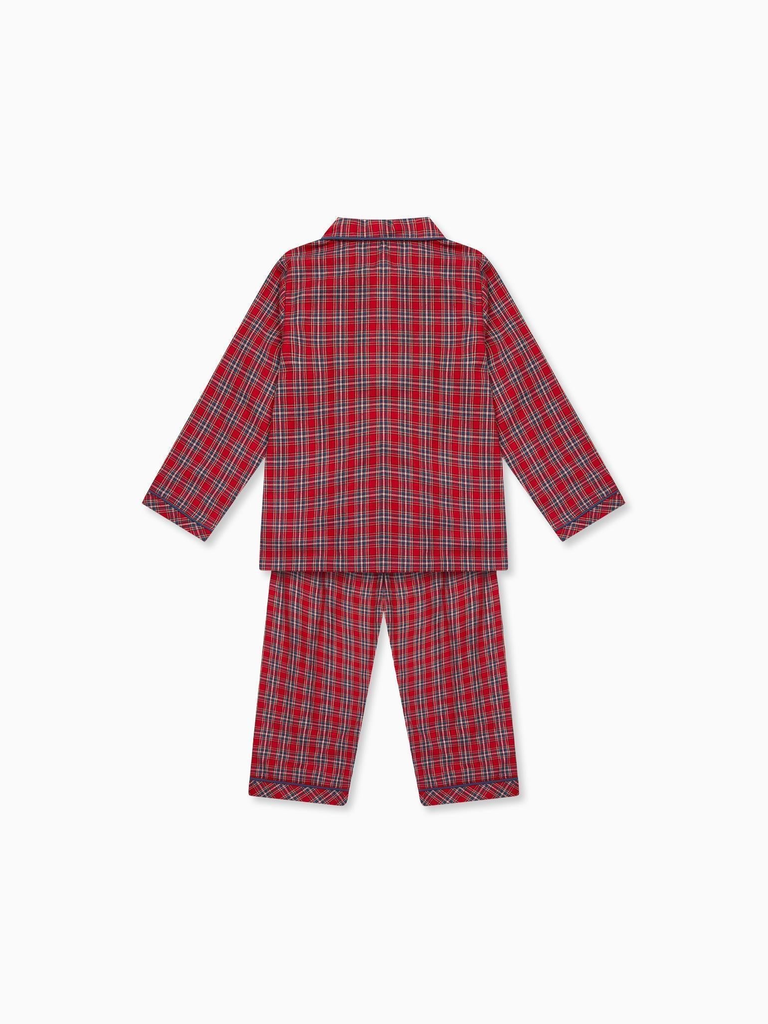 Red Tartan Navidad Kids Pyjamas