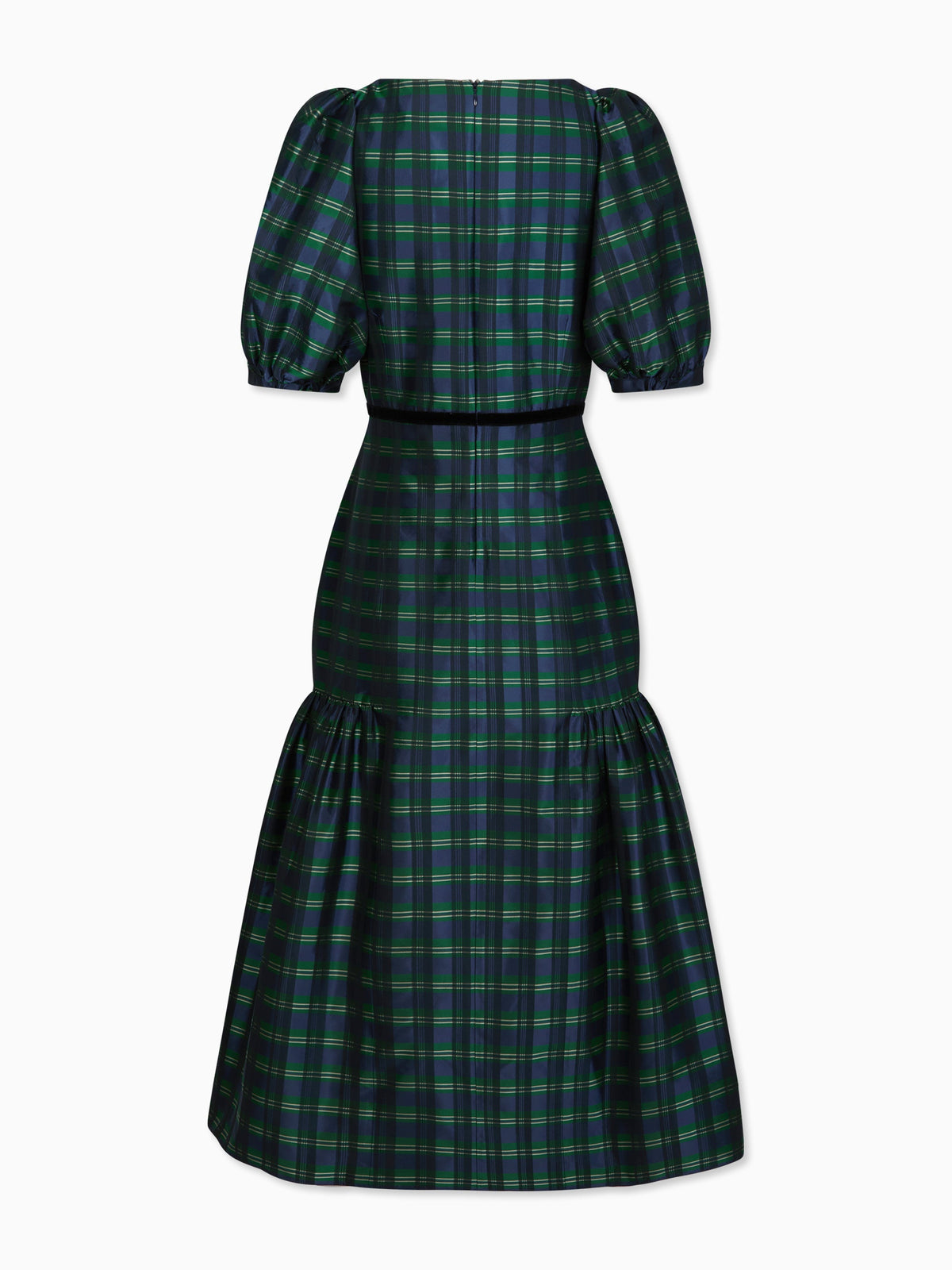 Navy Check Flavia Taffeta Womens Long Dress