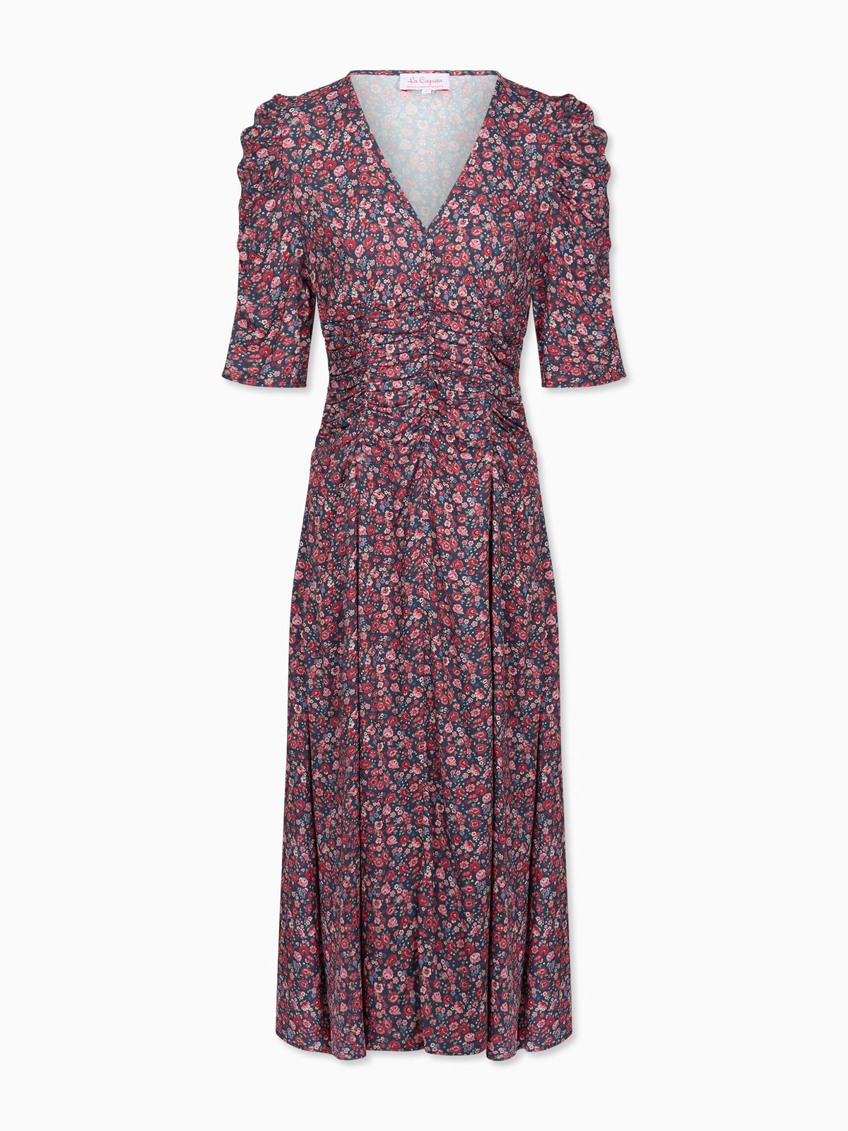 Navy Floral Siena Womens Long Dress