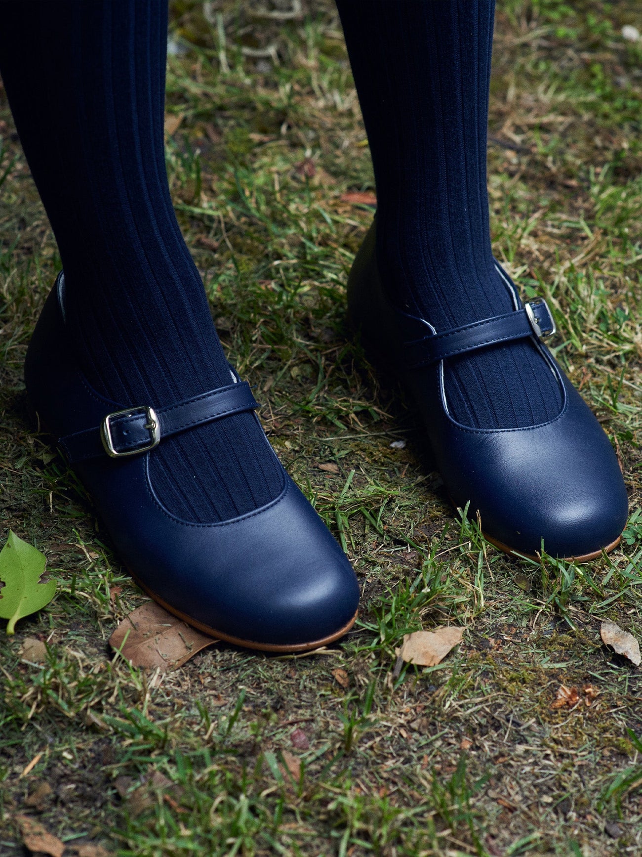 Navy Leather Girl Mary Jane Shoes