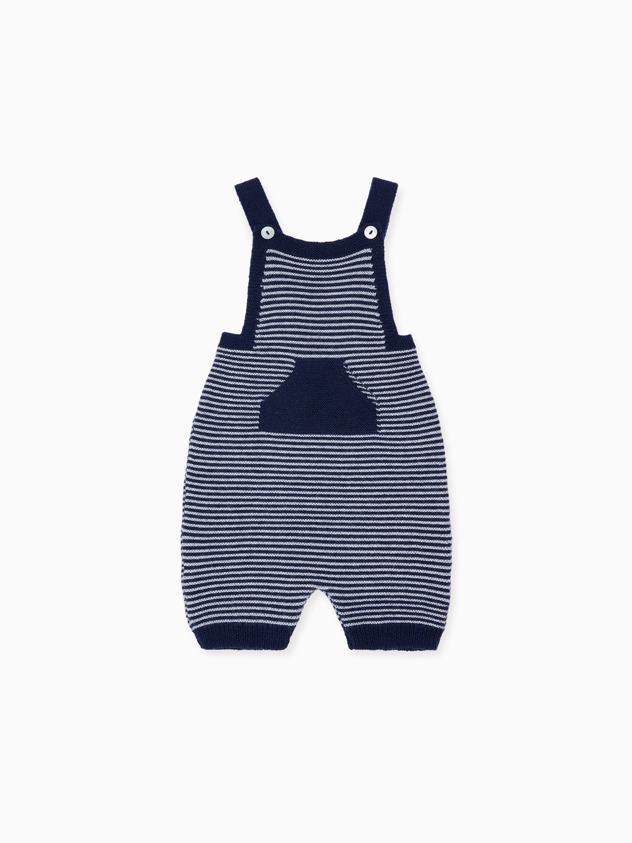 Navy Stripe Nelo Merino Baby Overalls