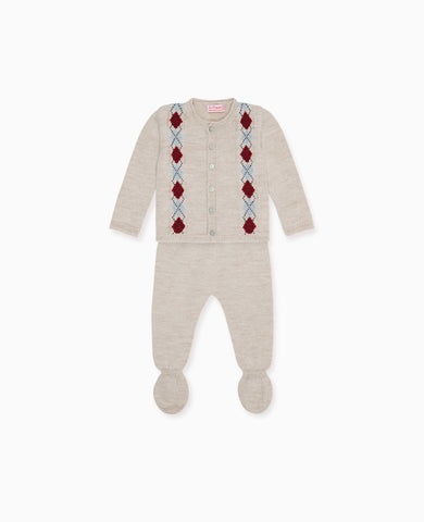 Oatmeal Melange Neo Merino Baby Knitted Set