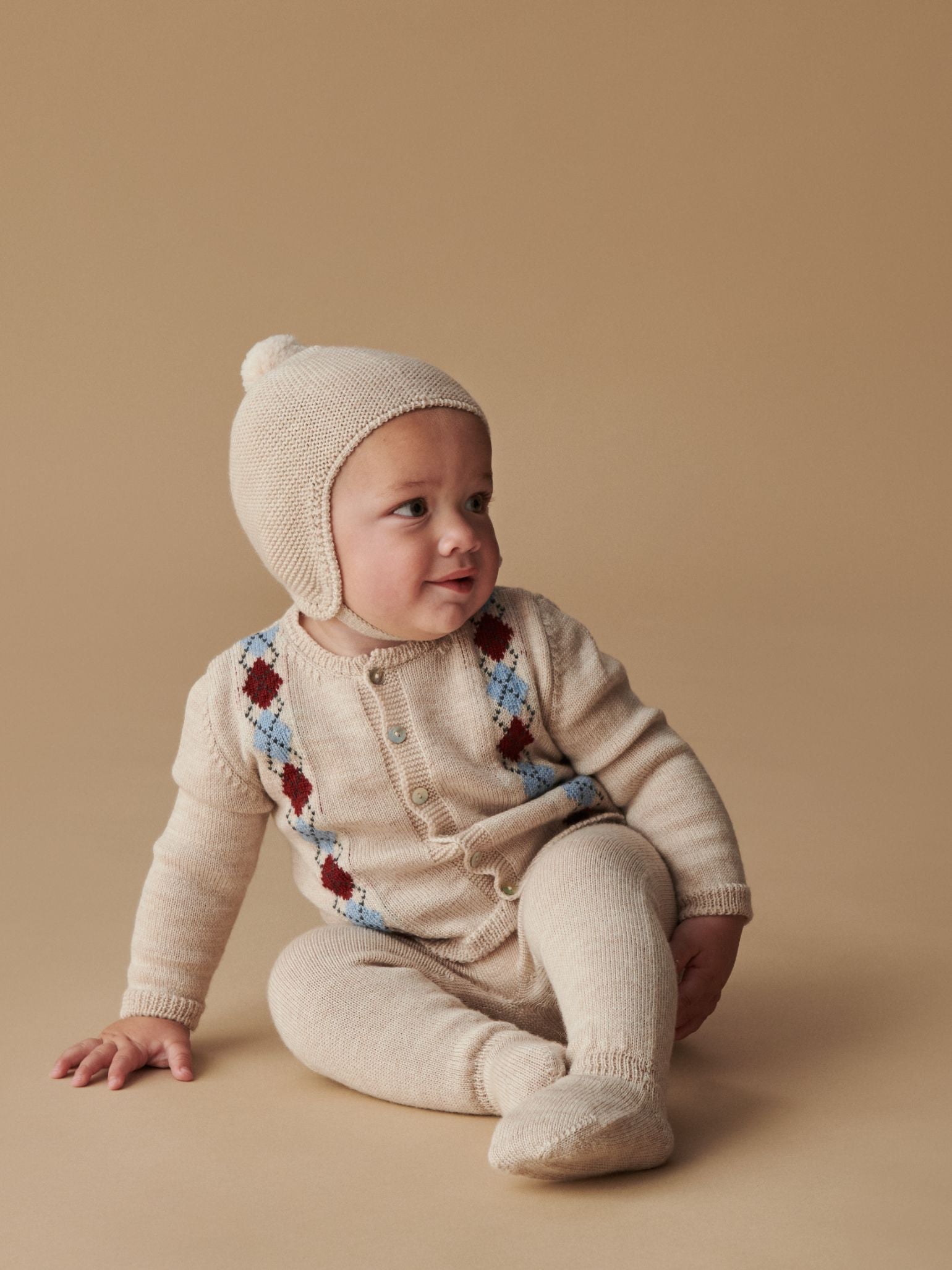 Oatmeal Melange Neo Merino Baby Knitted Set