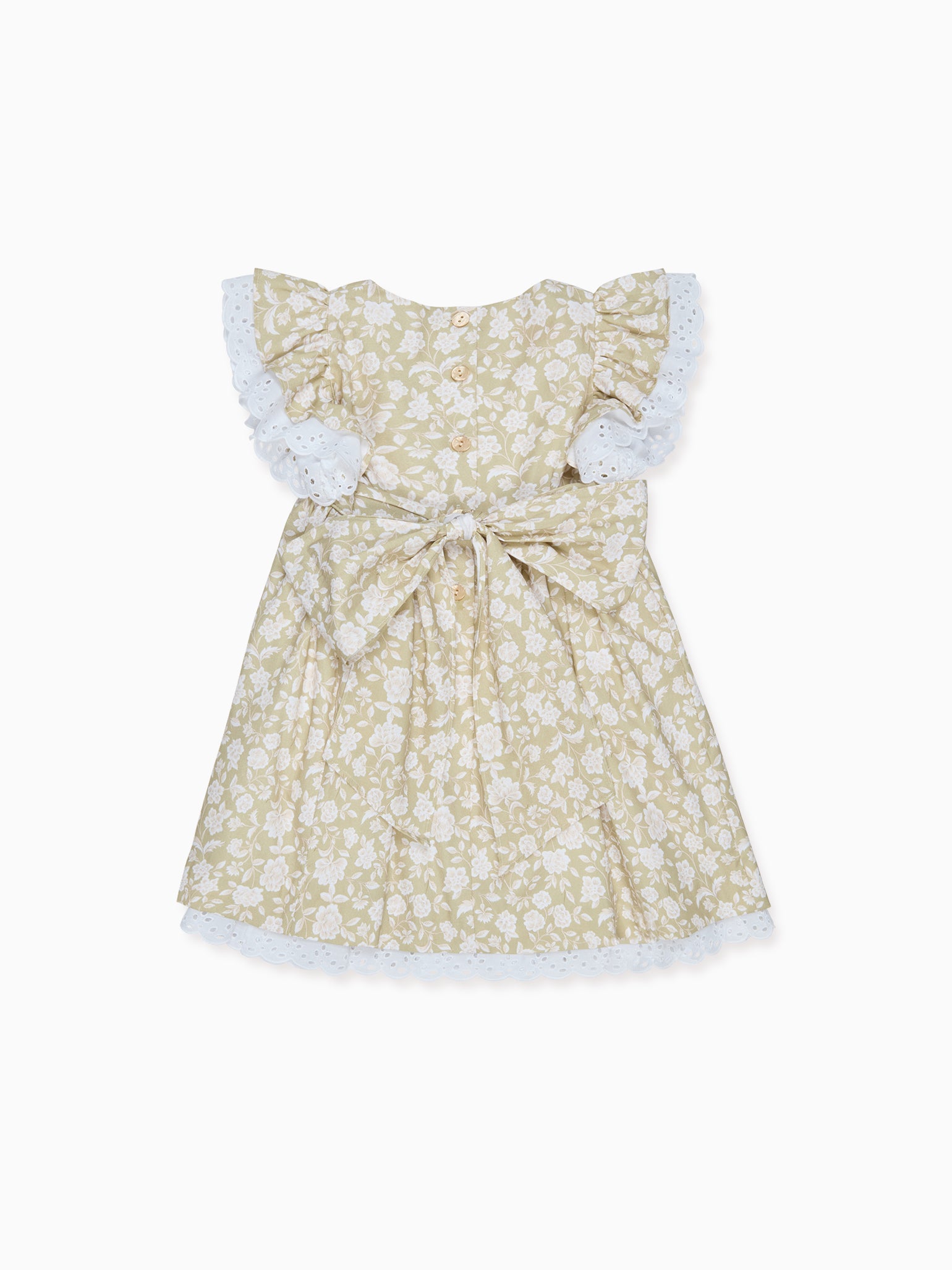 Olive Floral Neva Girl Empire Dress