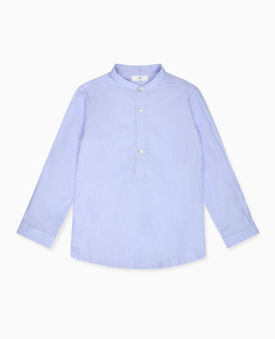 Nicky Hilton x La Coqueta Blue Stripe Nicholai Long Sleeve Boy Shirt