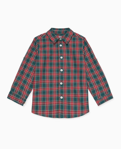 Green Tartan Nico Long Sleeve Boy Shirt