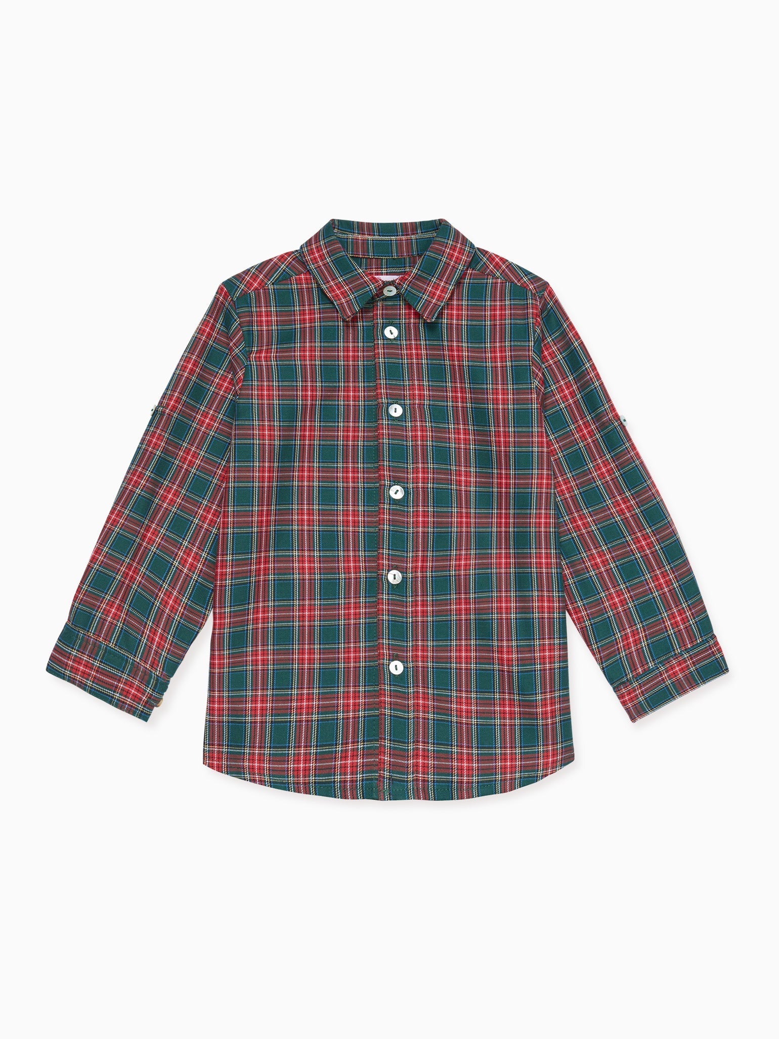 Green Tartan Nico Long Sleeve Boy Shirt