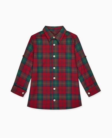 Green Tartan Nico Long Sleeve Boy Shirt