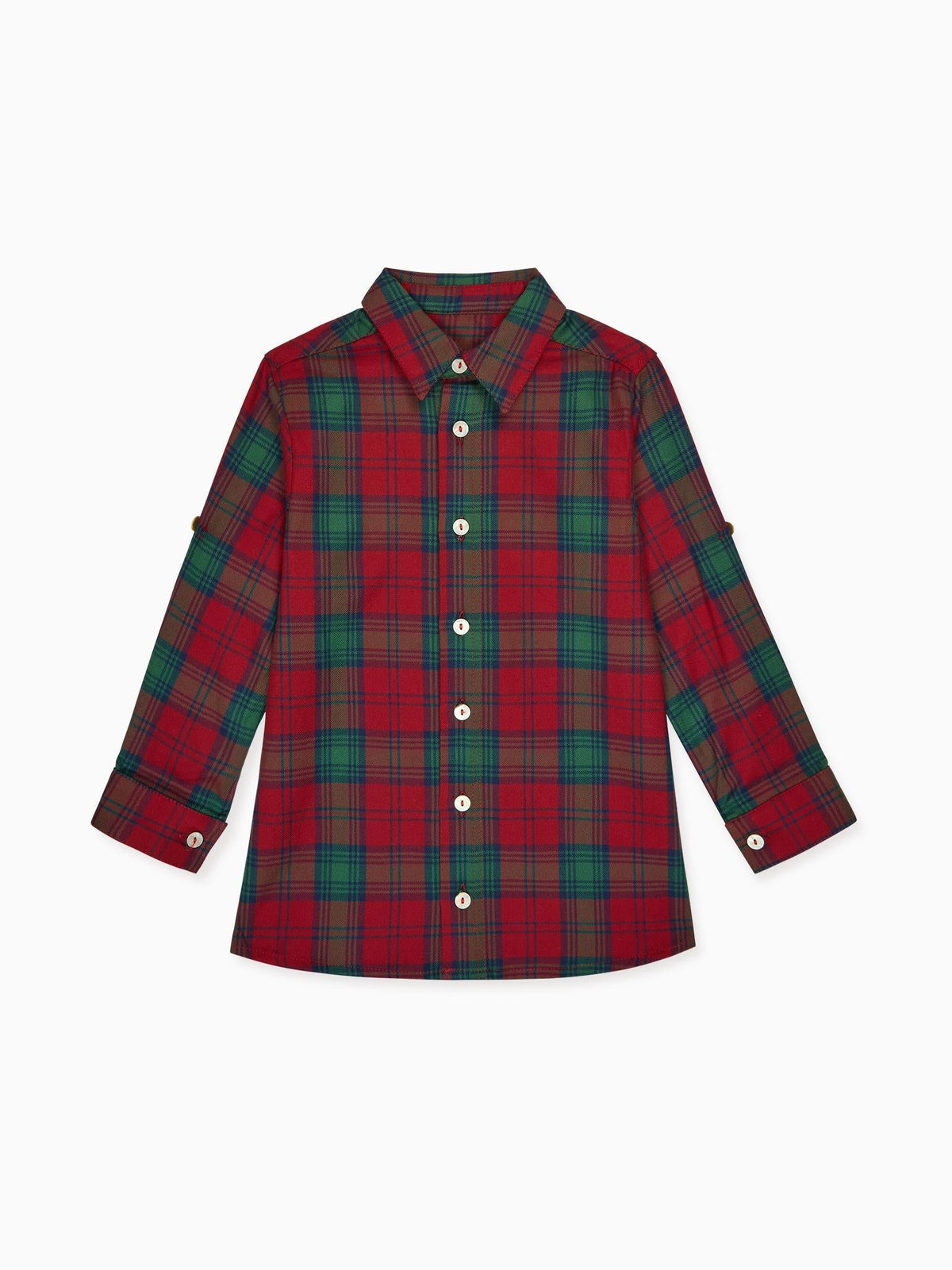 Green Tartan Nico Long Sleeve Boy Shirt