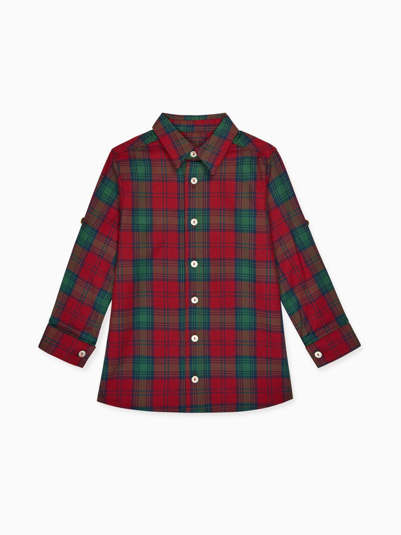 Red Tartan Nico Long Sleeve Boy Shirt