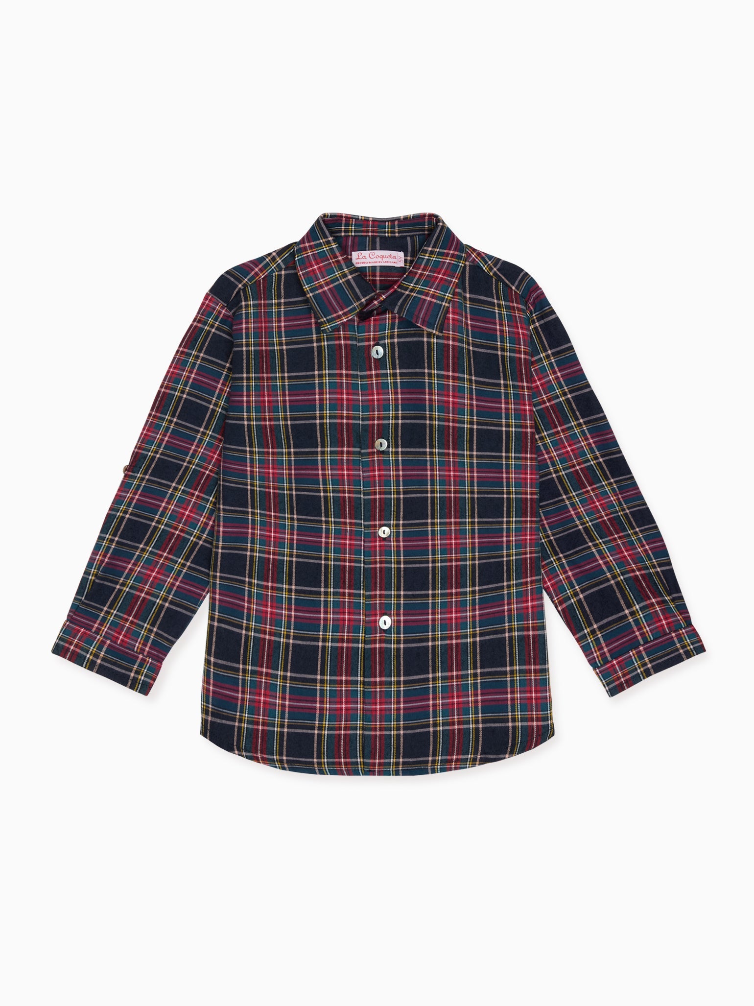 Sold $230 Bonpoint boys soft cotton blue pink plaid Shirt