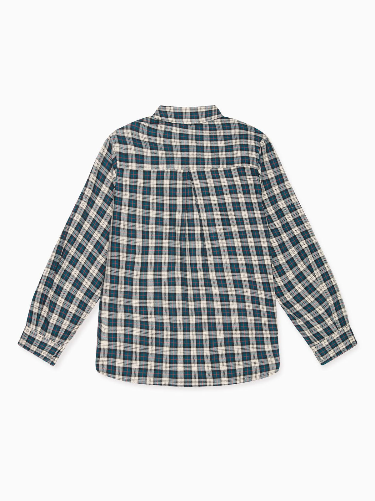 Teal Tartan Nico Long Sleeve Boy Shirt