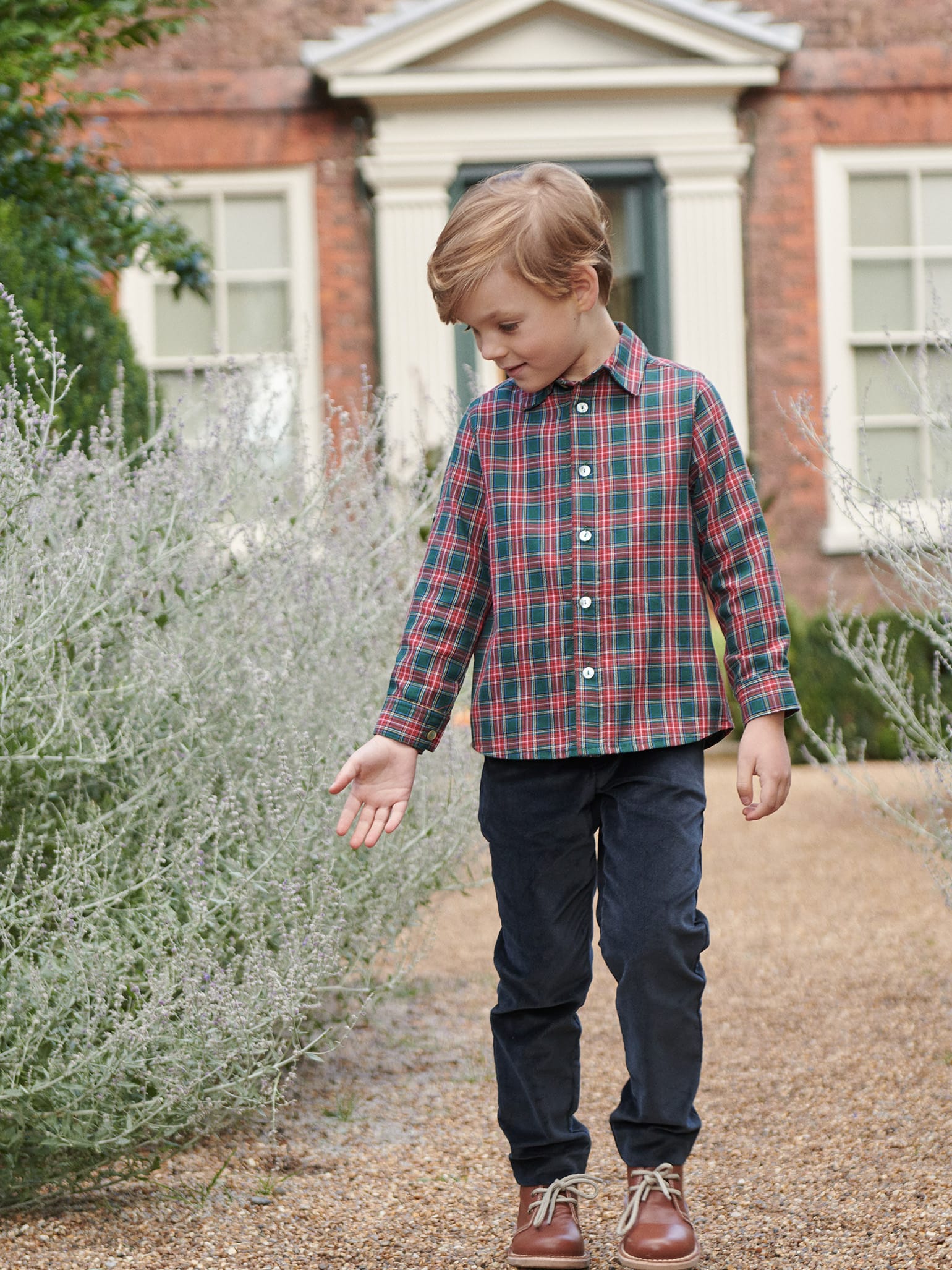 Navy Elio Velvet Boy Chinos