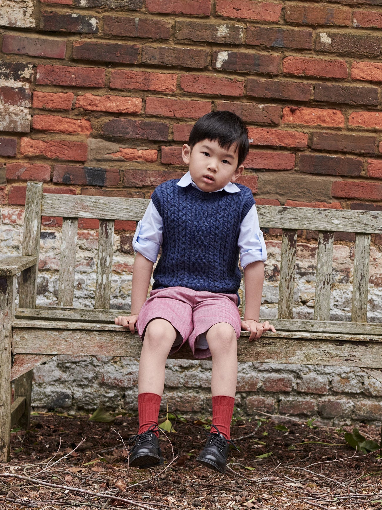 Dark Blue Alvaro Merino Boy Sleeveless Sweater