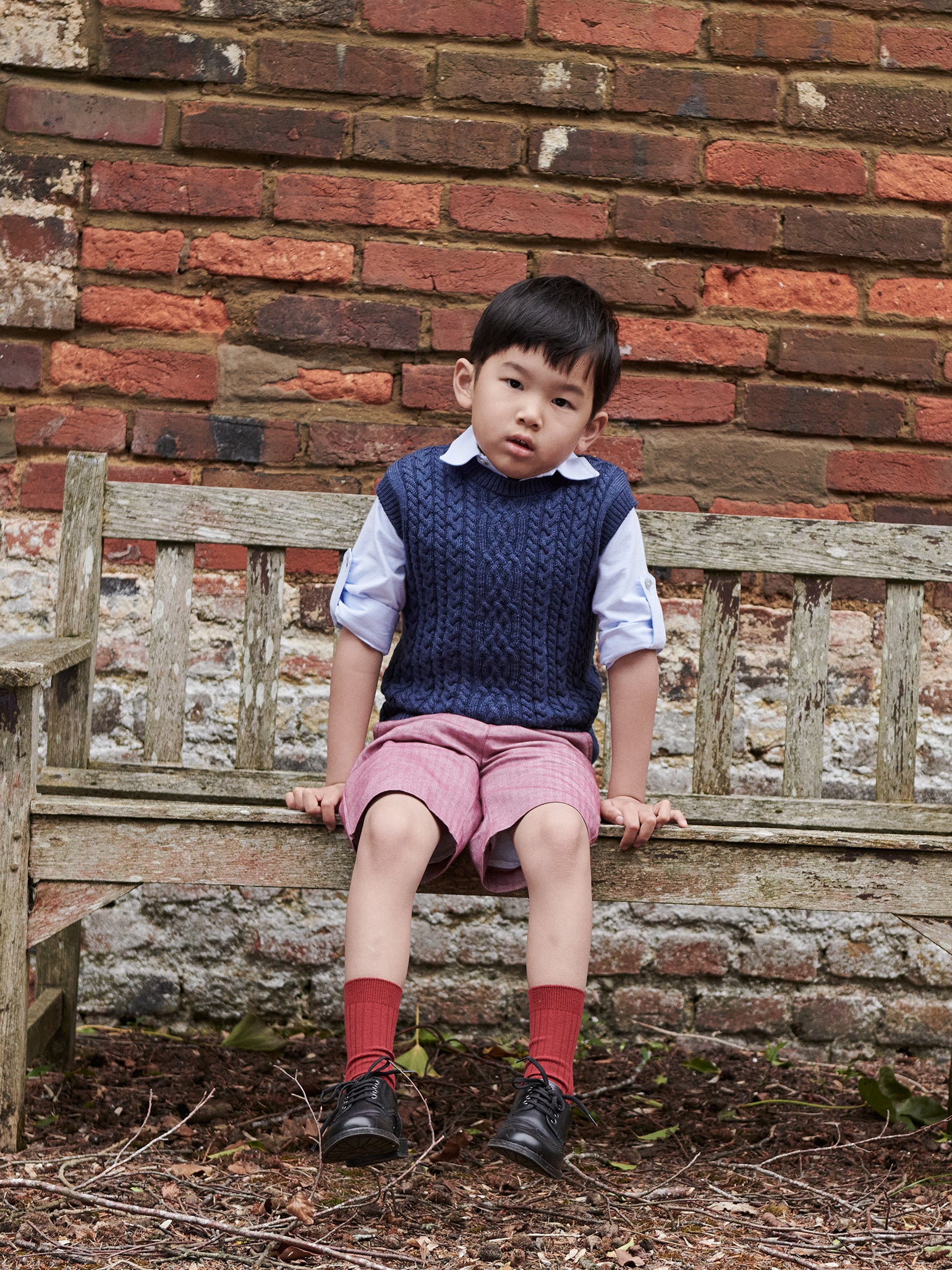 Dark Blue Alvaro Merino Boy Sleeveless Sweater