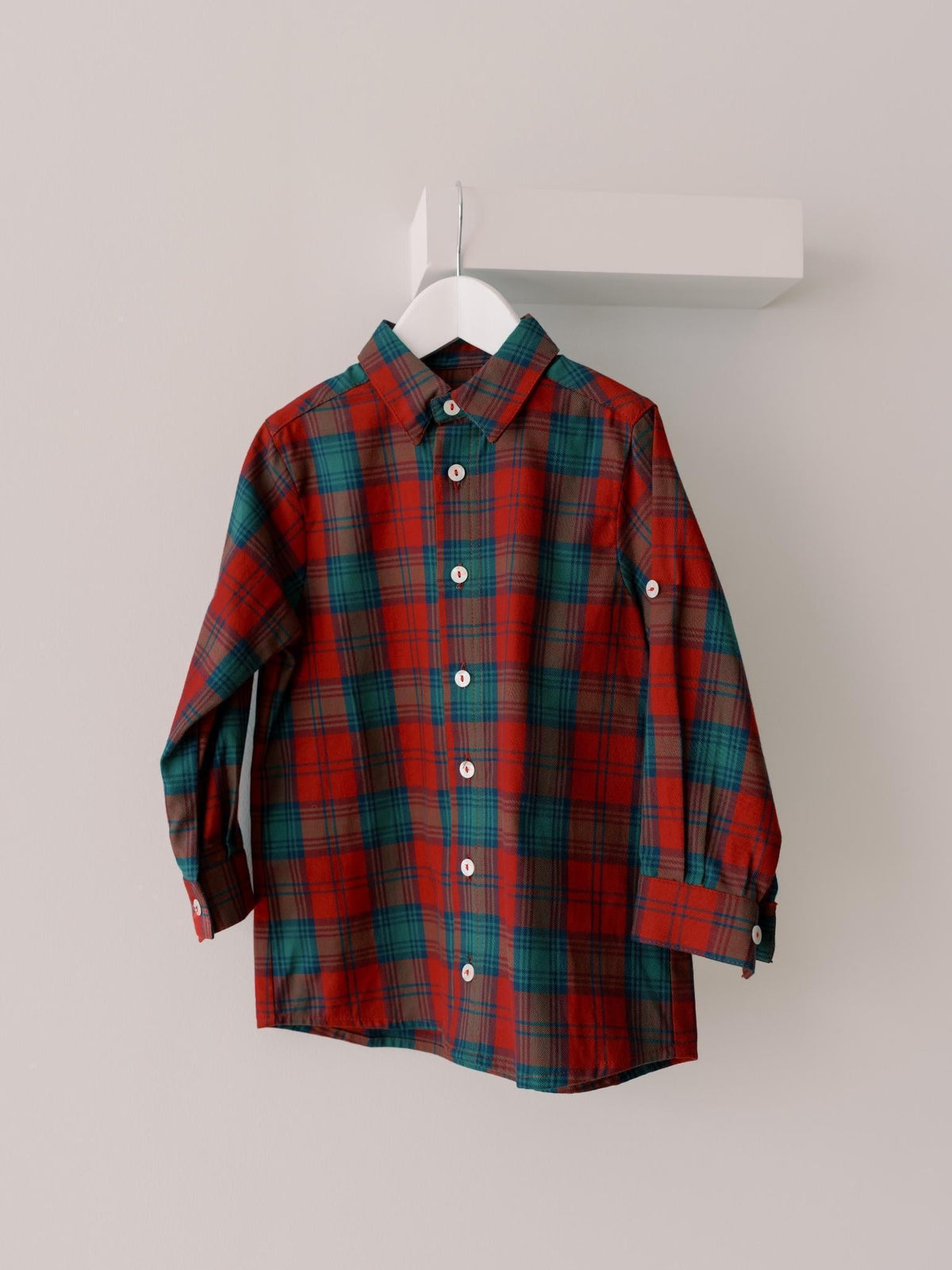 Green Tartan Nico Long Sleeve Boy Shirt
