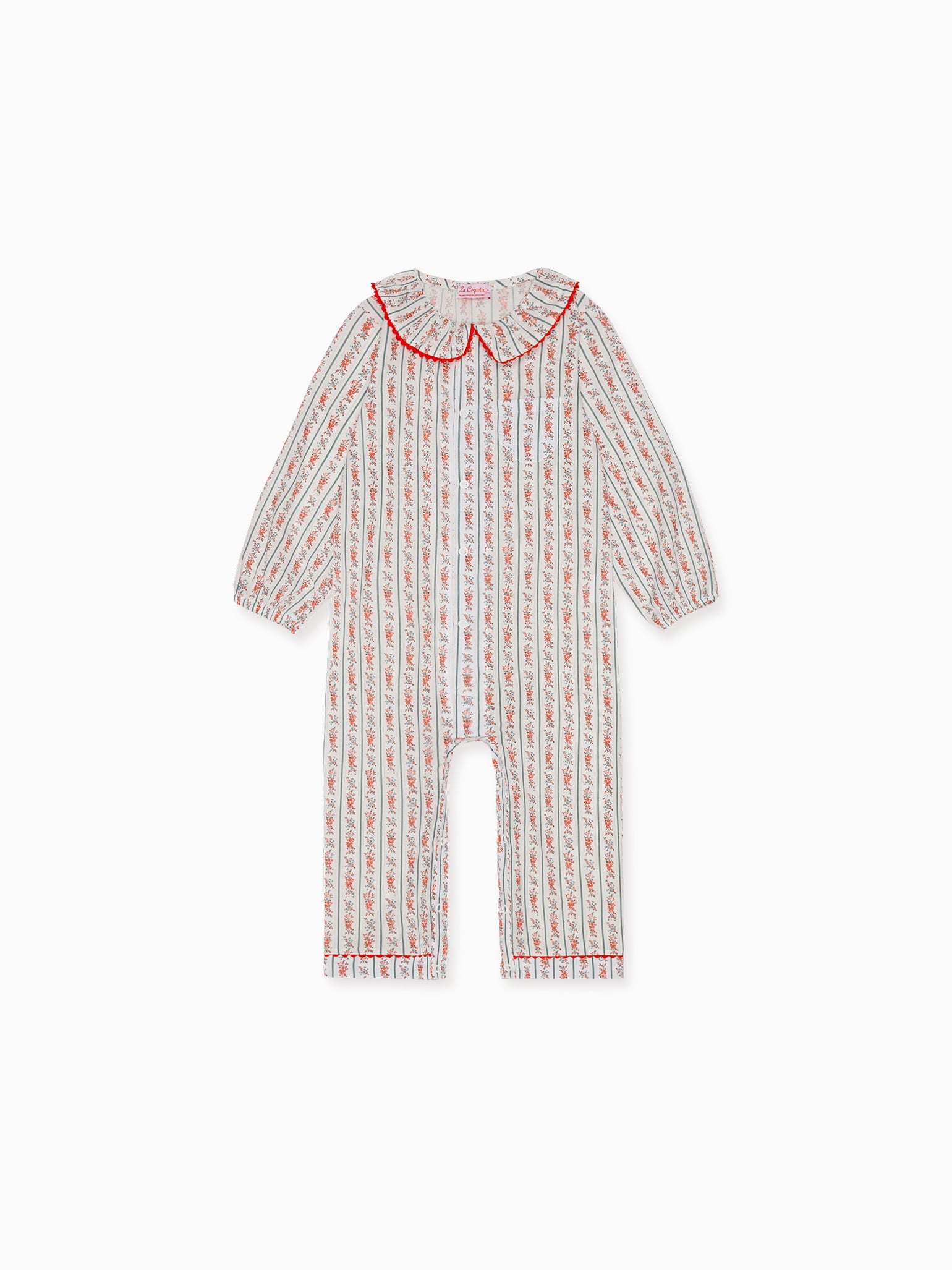 Ivory Floral Stripe Nicole Baby Girl Pyjamas