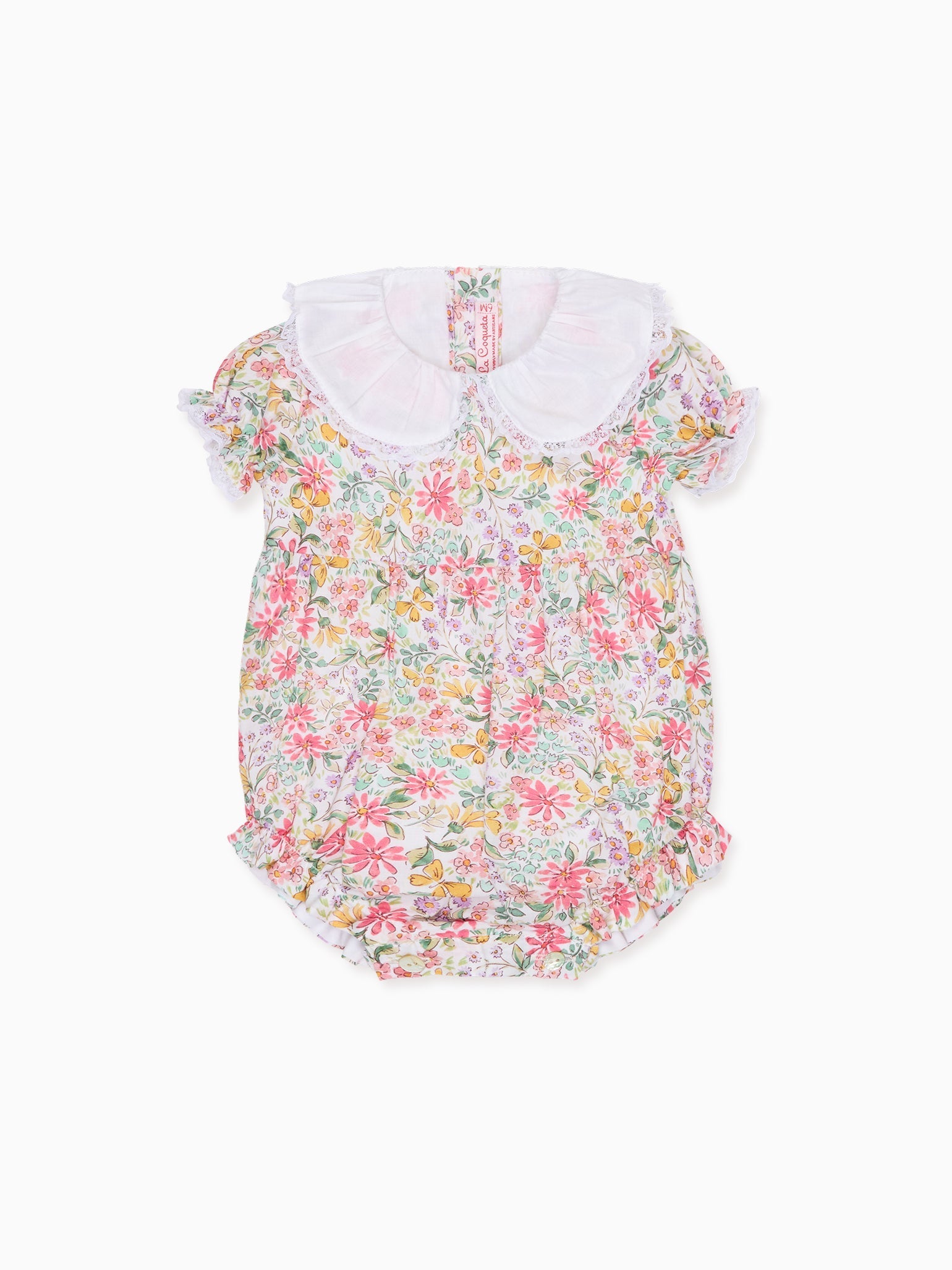 Pink Floral Nieve Baby Girl Romper