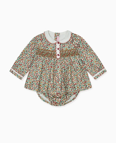 Terracotta Floral Noelia Baby Girl Hand-Smocked Set