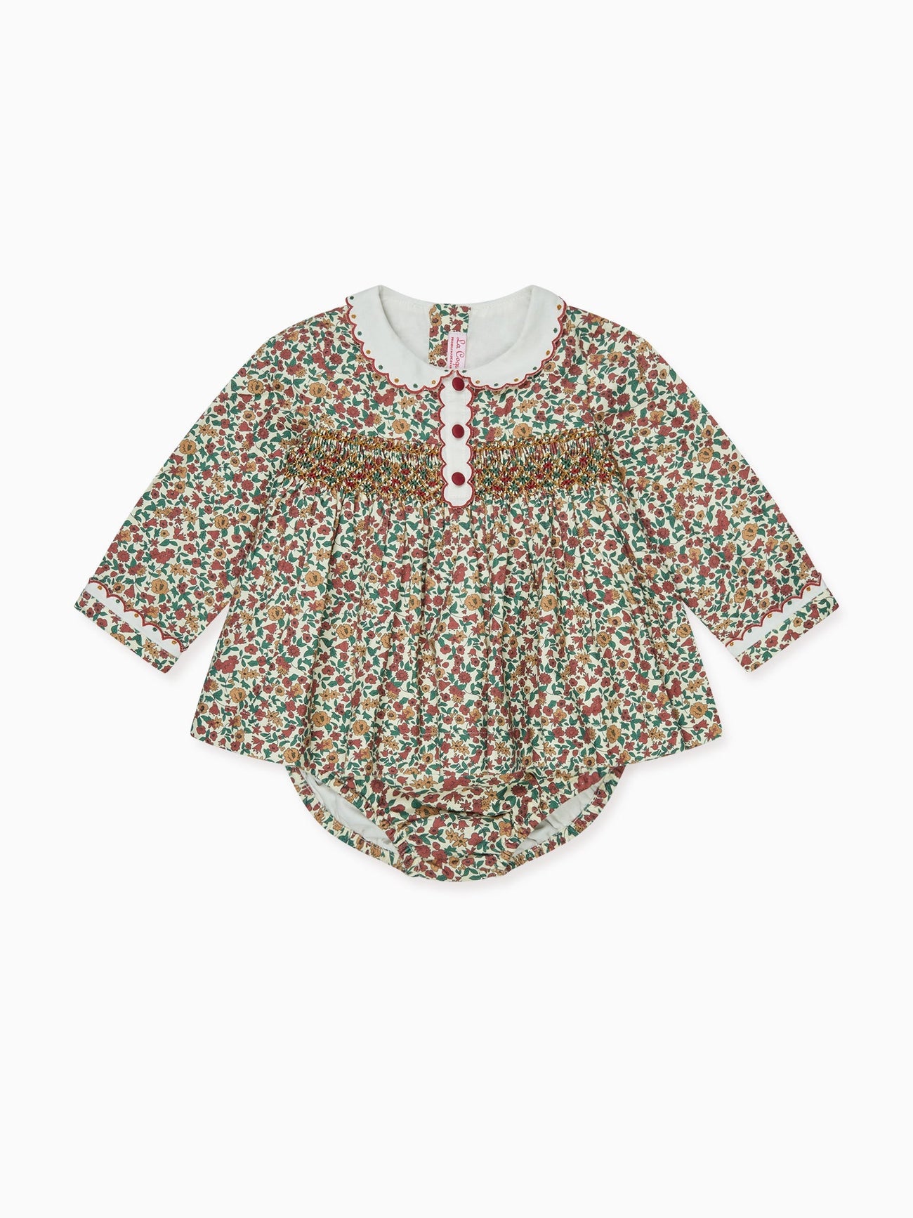 Terracotta Floral Noelia Baby Girl Hand-Smocked Set