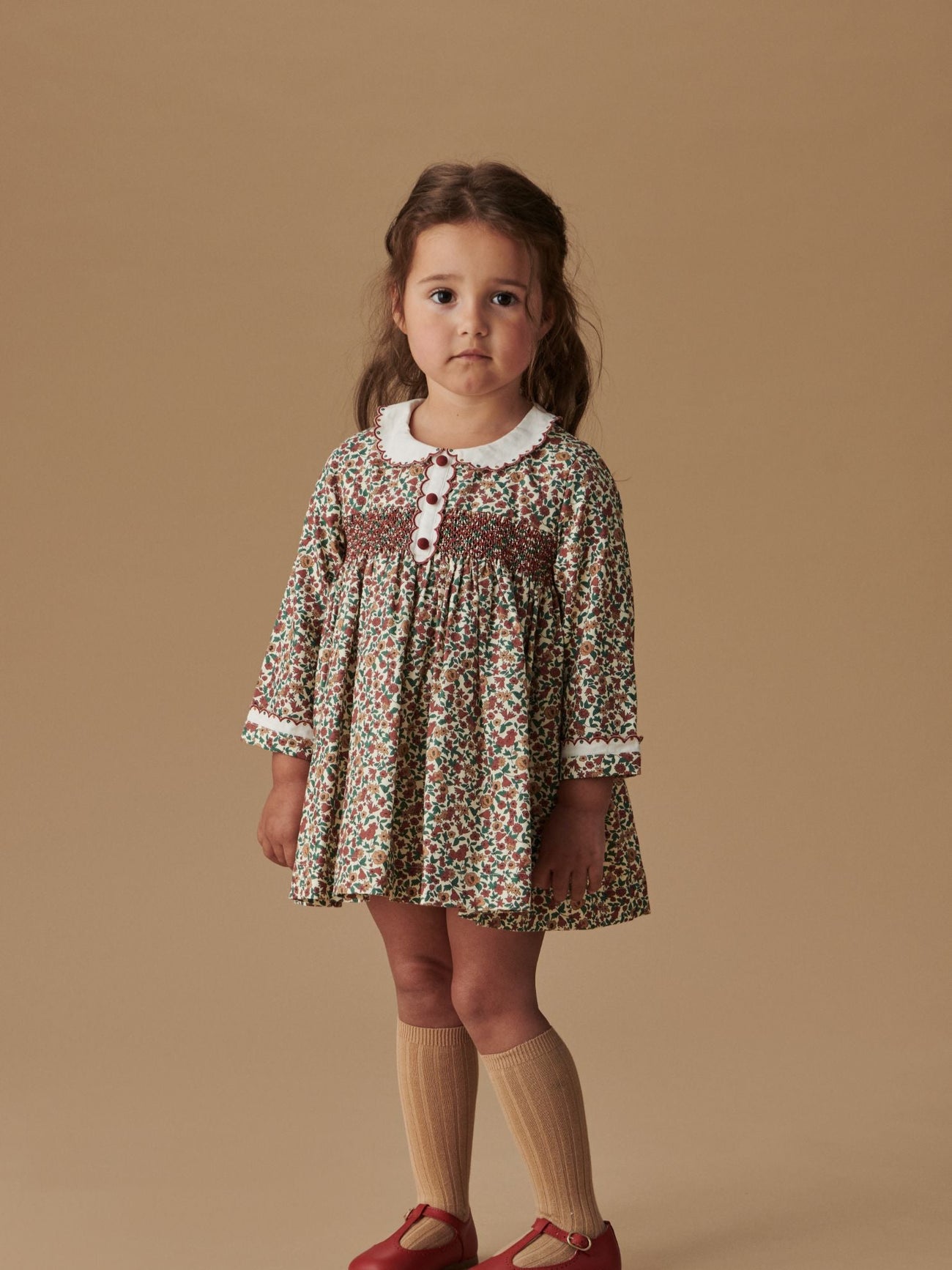 Terracotta Floral Noelia Baby Girl Hand-Smocked Set