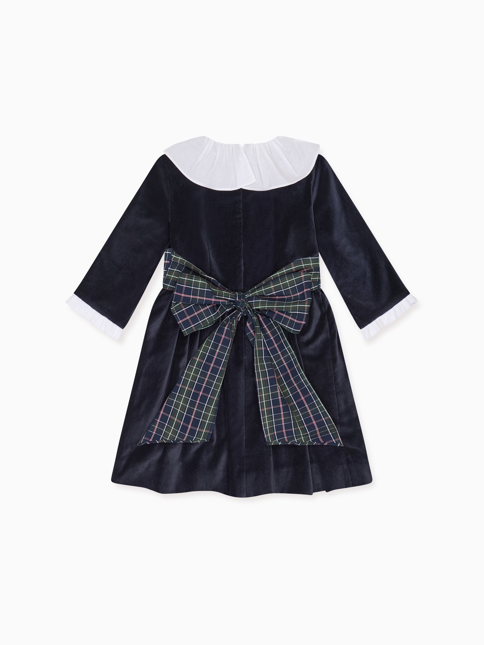 Navy Nola Velvet Girl Dress