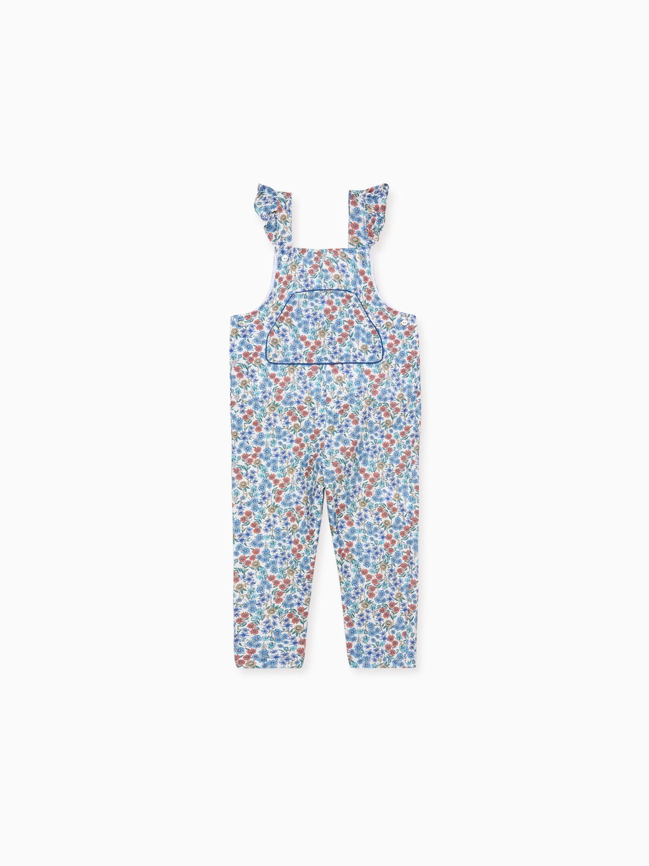 Blue Floral Nova Baby Girl Overalls