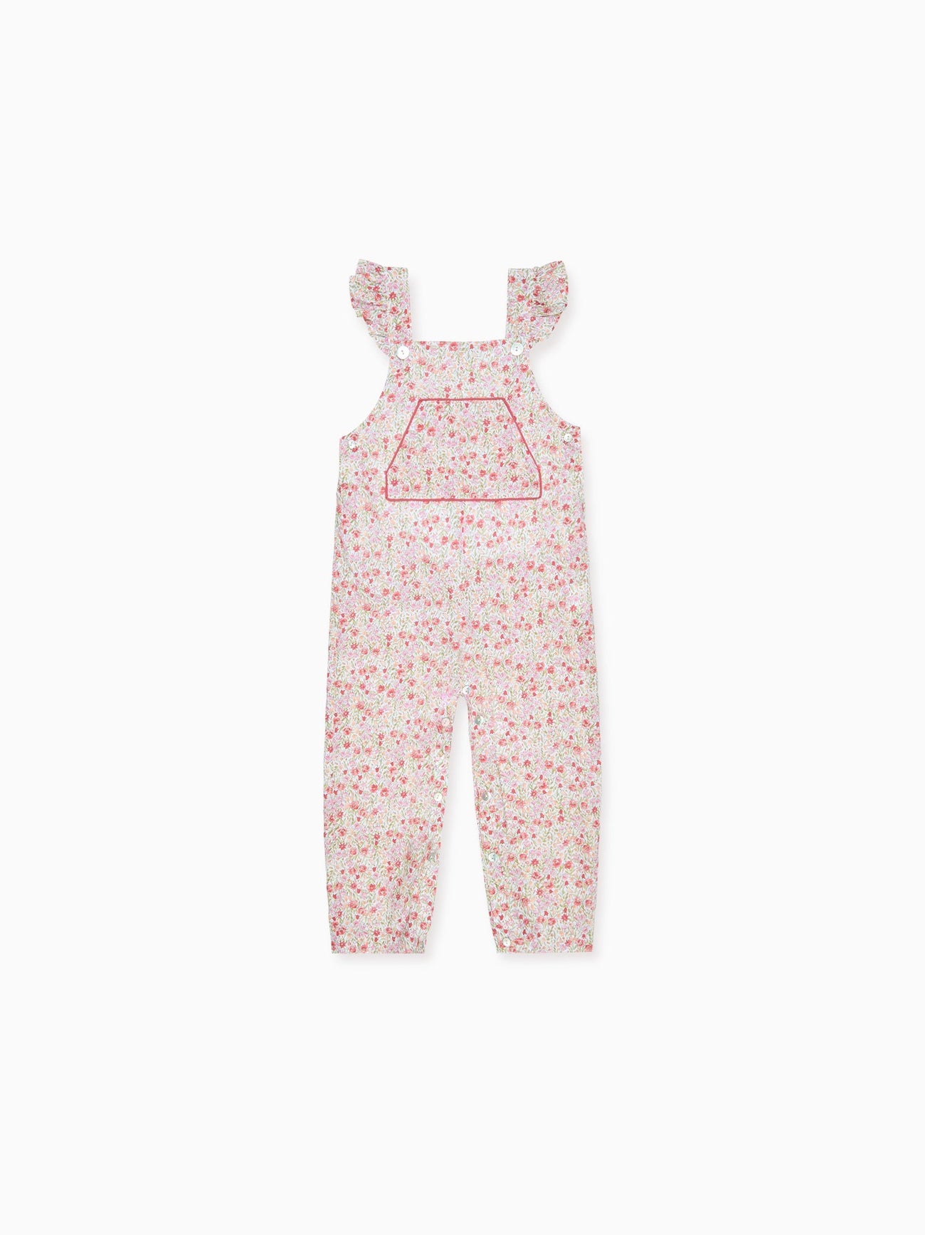 Red Floral Nova Baby Girl Overalls