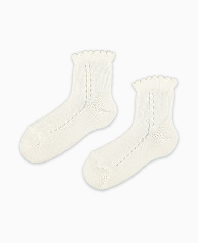 Off White Openwork Short Girl Socks