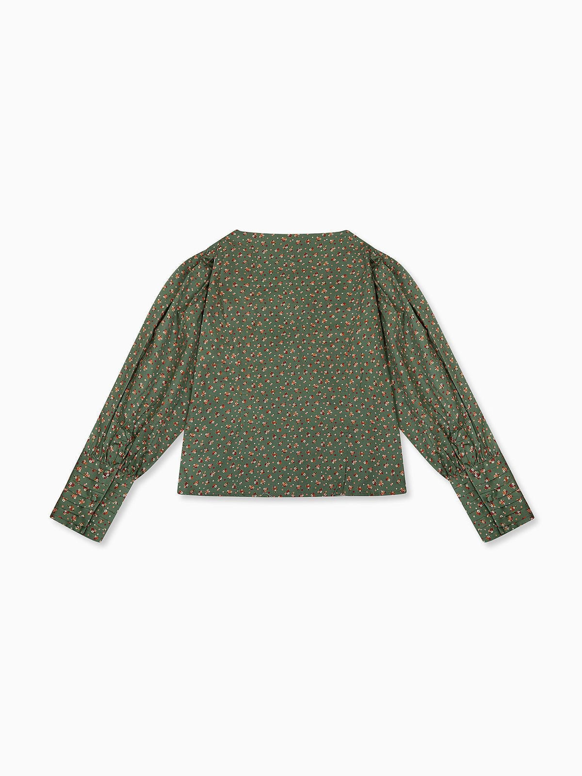 Green Floral Oceanne Women Long Sleeve Shirt
