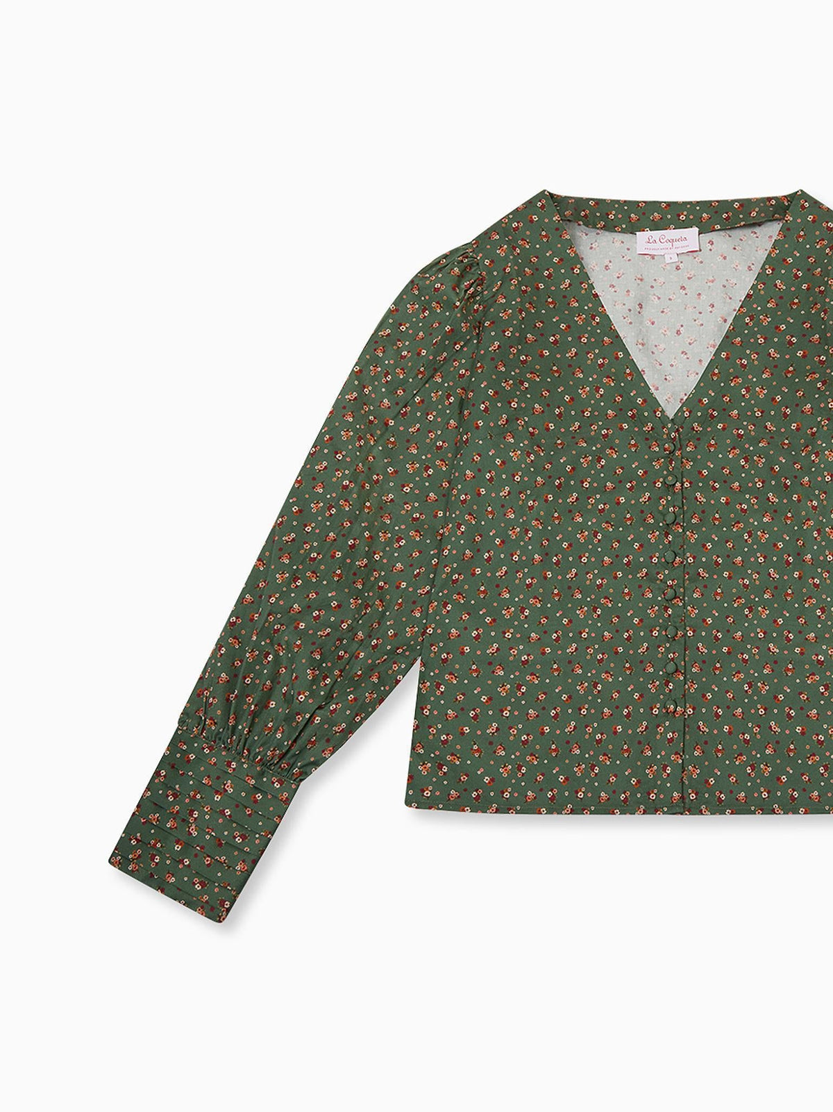 Green Floral Oceanne Women Long Sleeve Shirt