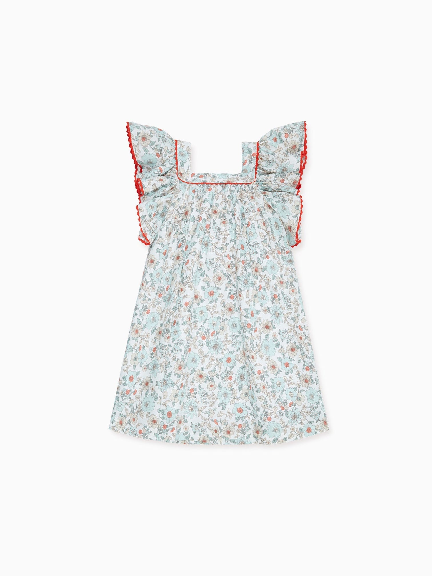 Ivory Floral Ocra Girl A-Line Dress – La Coqueta Kids