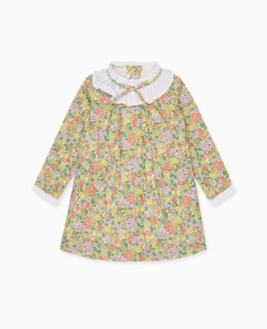 Yellow Floral Odisea Girl Made With Liberty Fabric A-Line Dress