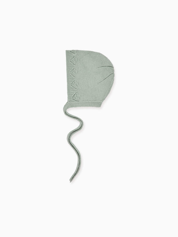 Sage Olfa Merino Baby Knitted Bonnet