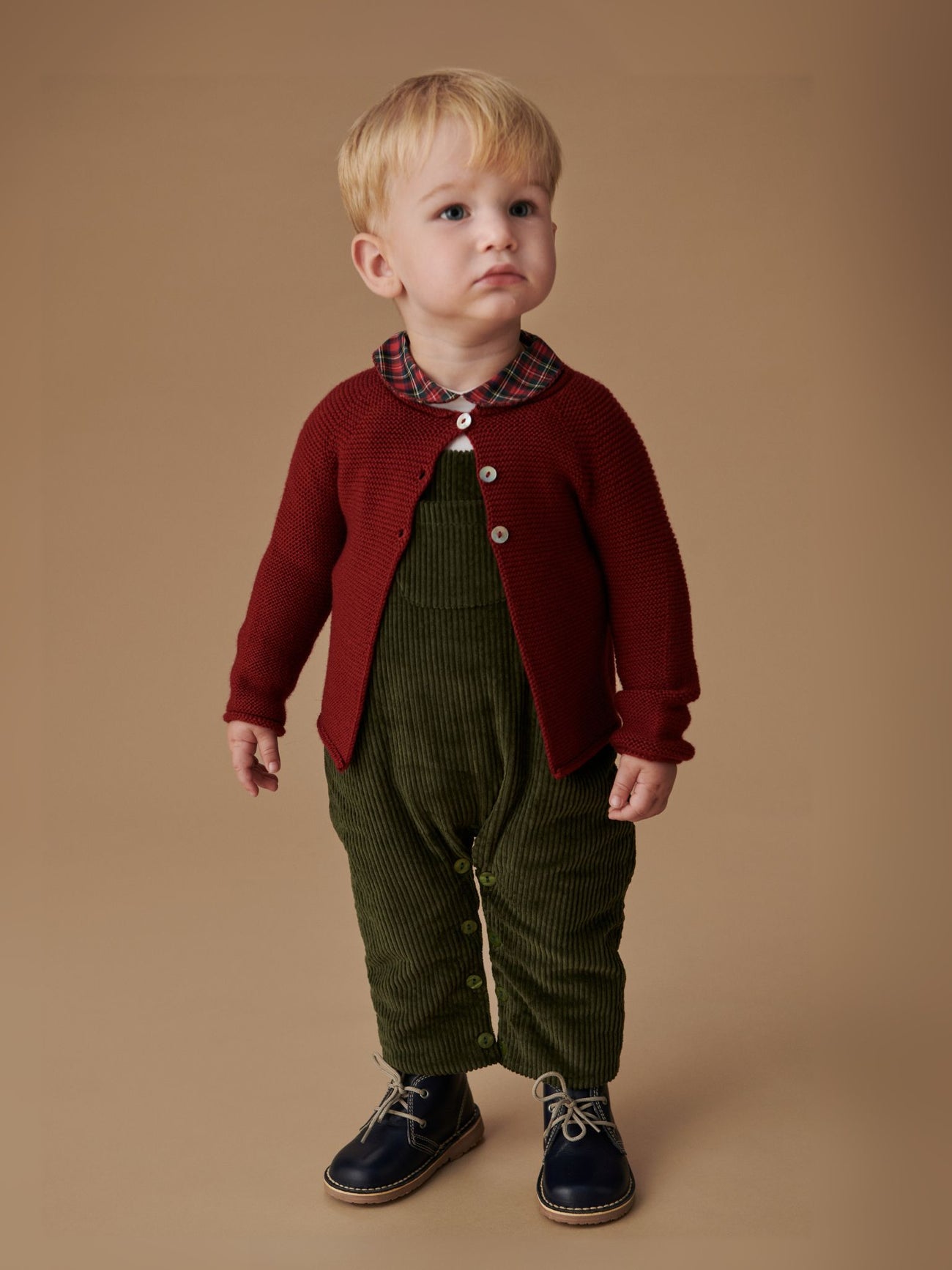 Burgundy Denia Merino Baby Cardigan