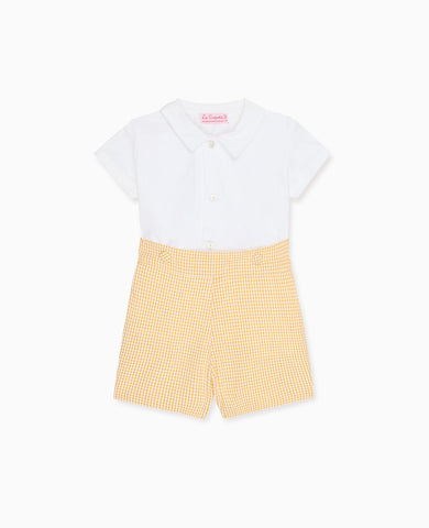 Yellow Gingham Oliver Baby Boy Set