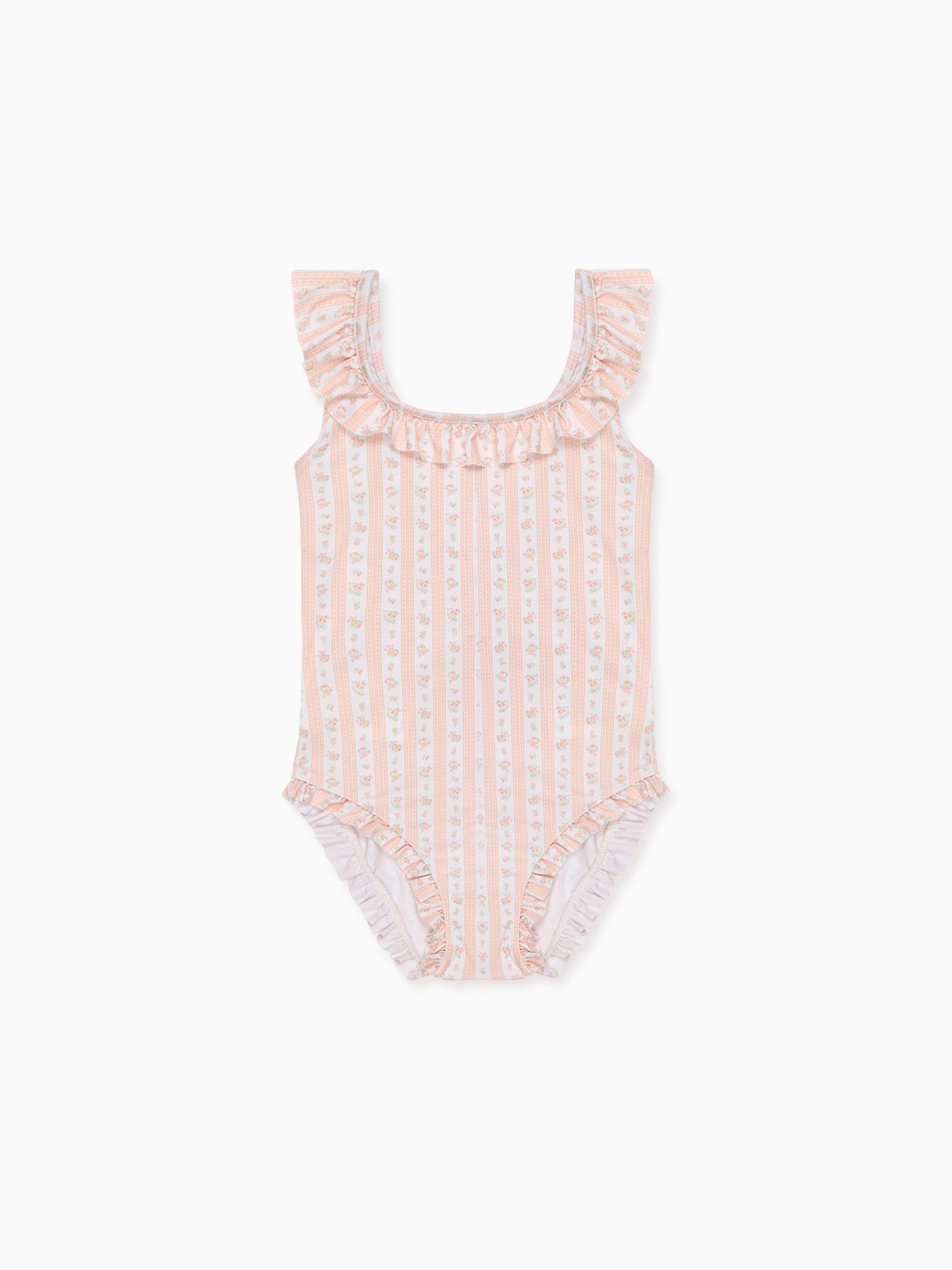 Pink Floral Stripe Opal Girl Swimsuit